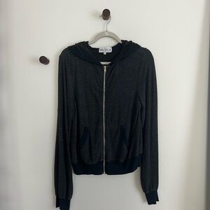 Wildfox Black Zip-Up Baggy Beach Jumper Hoodie Jacket